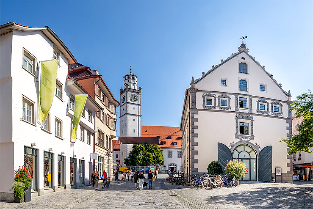 Bild zeigt die Altstadt von Ravensburg.
